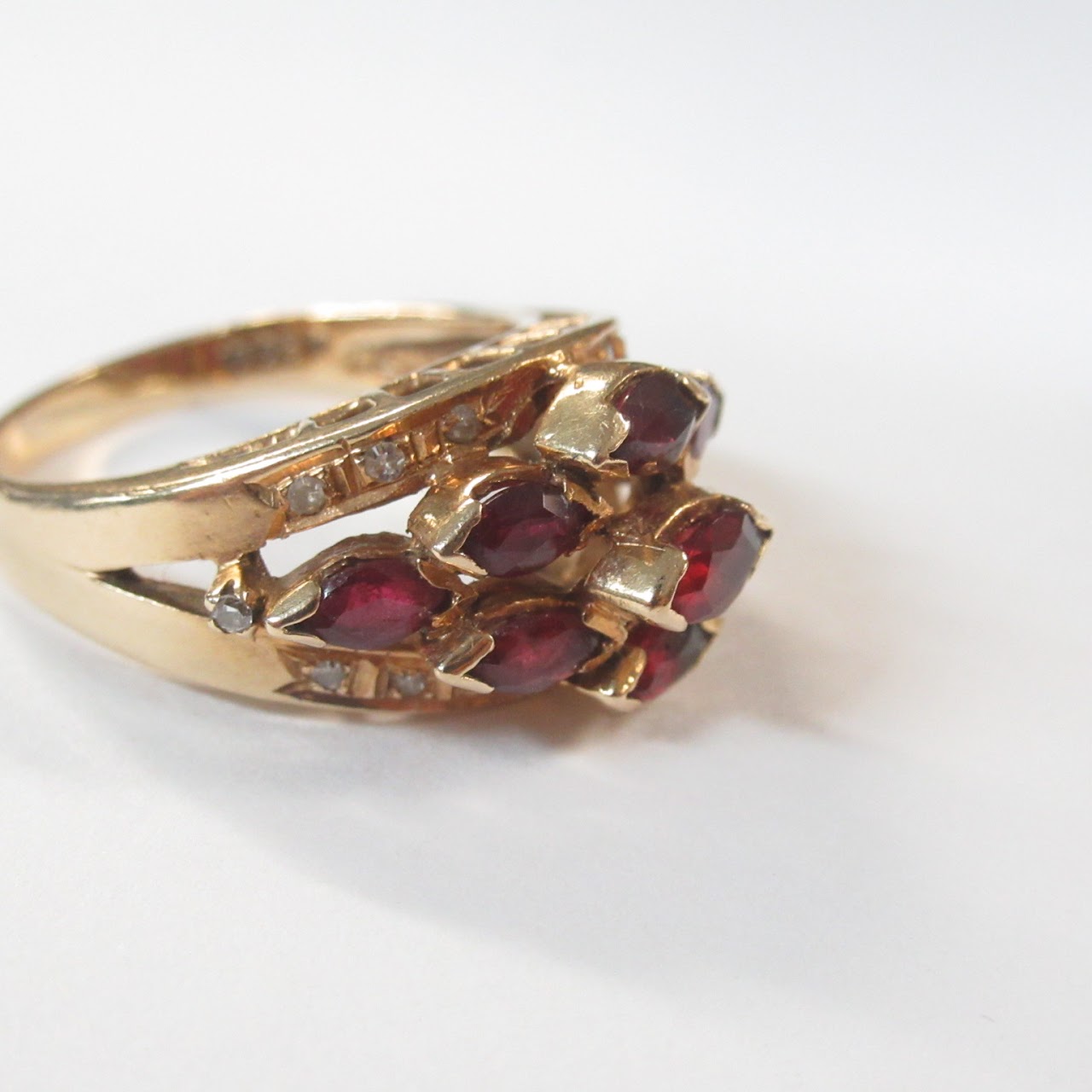 14K Gold Ruby & Diamond Accent Ring