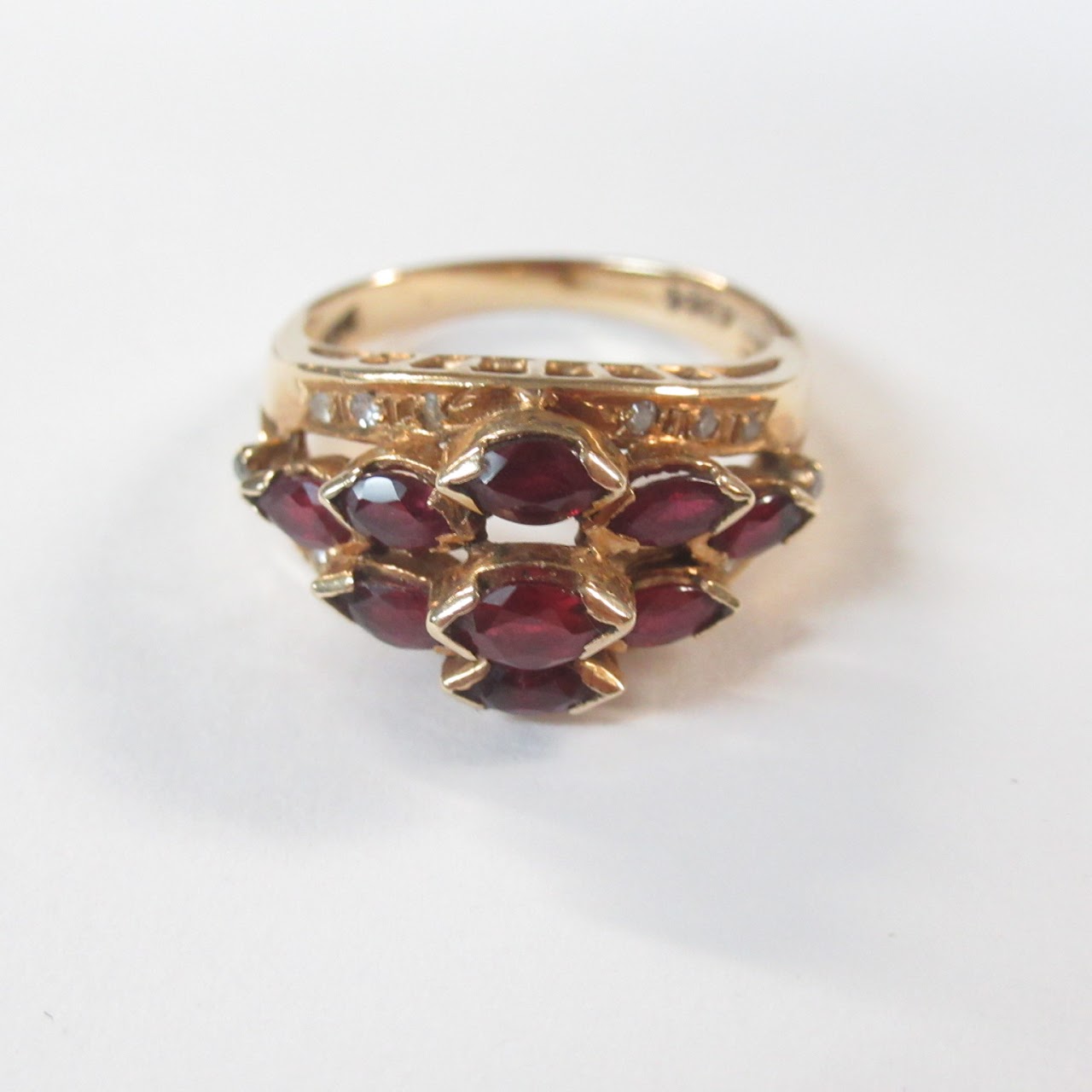 14K Gold Ruby & Diamond Accent Ring