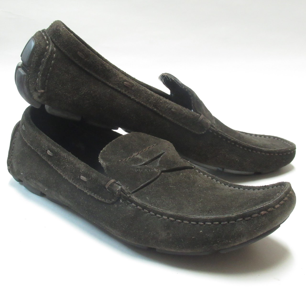 Prada Brown Suede Loafers