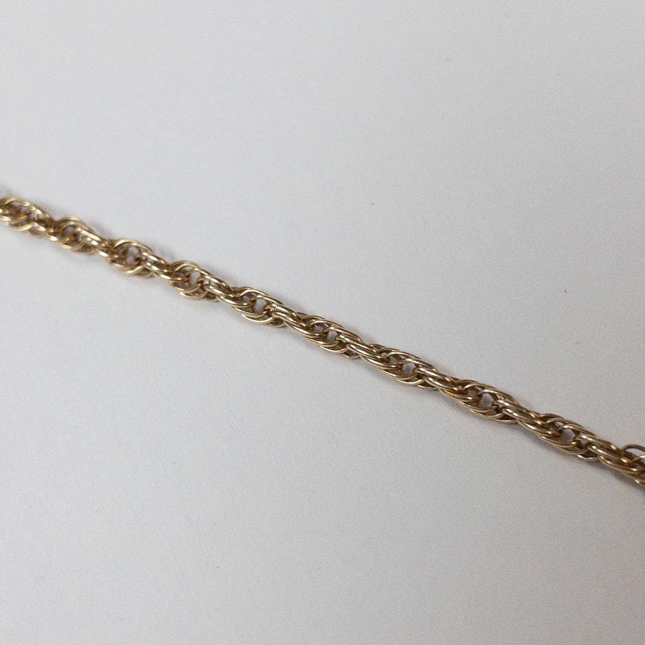 14K Gold Rope Chain Bar Plaque Bracelet