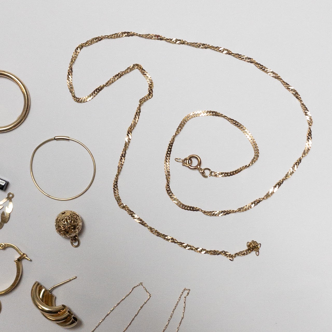 14K Gold Odd Jewelry Lot FOR WEIGHT