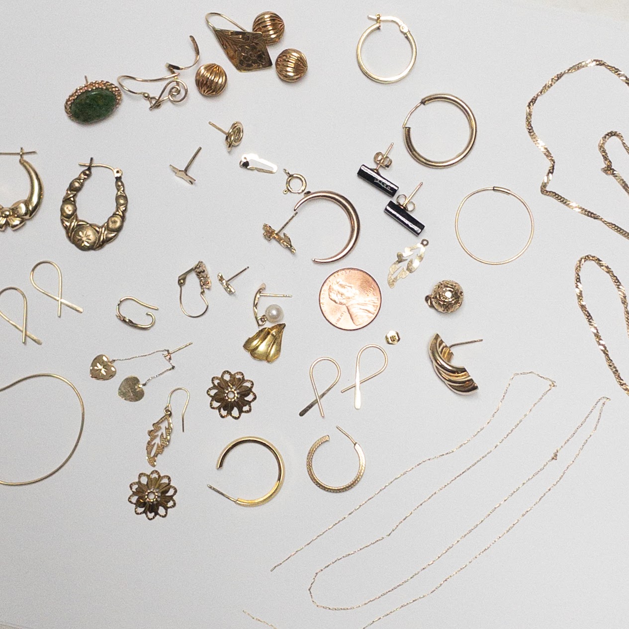 14K Gold Odd Jewelry Lot FOR WEIGHT