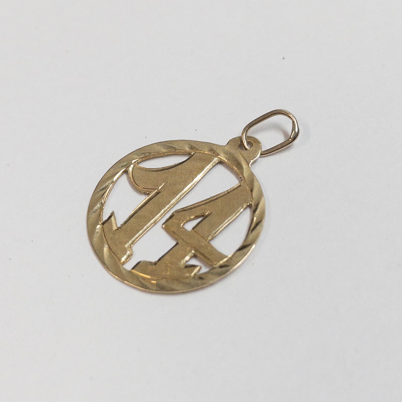 14K Gold '14' Charm