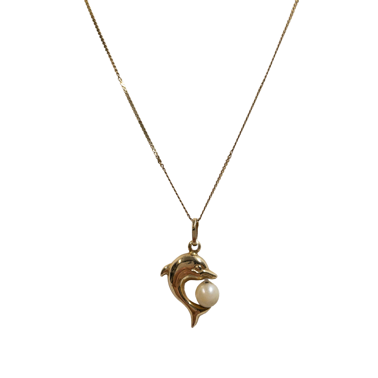 14K Gold Dolphin Pendant