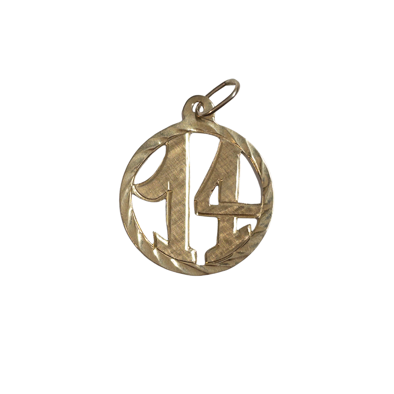 14K Gold '14' Charm