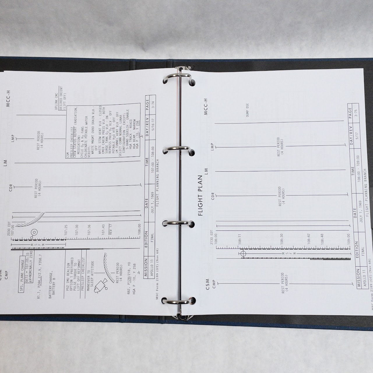 Apollo 11 Flight Plan 1969