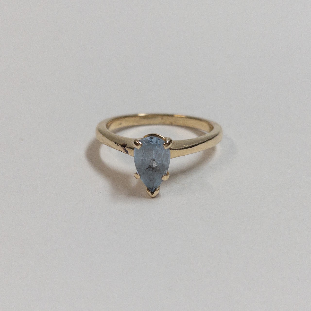 14K Gold Blue Stone Ring