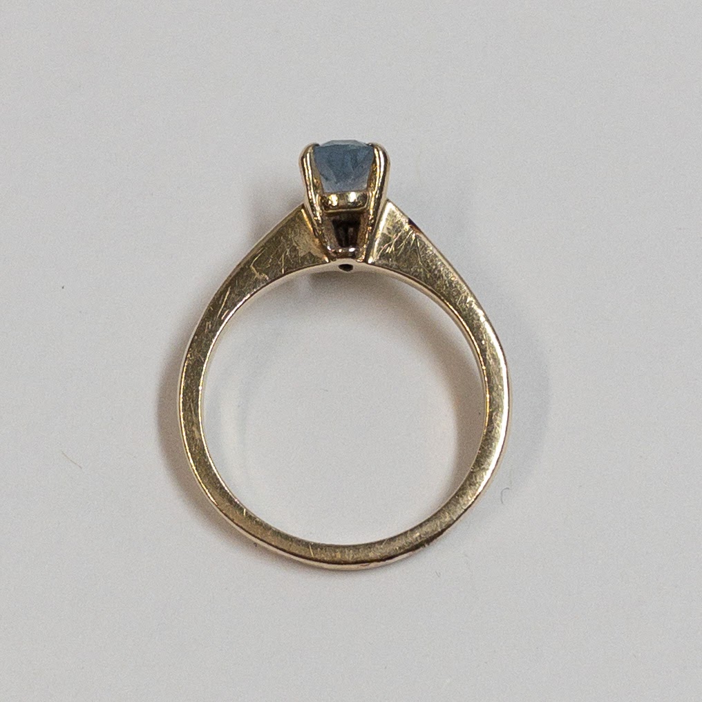 14K Gold Blue Stone Ring