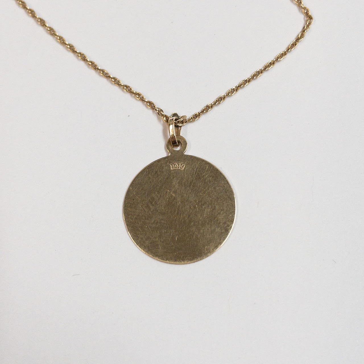 14K Gold Monogram Disc Pendant