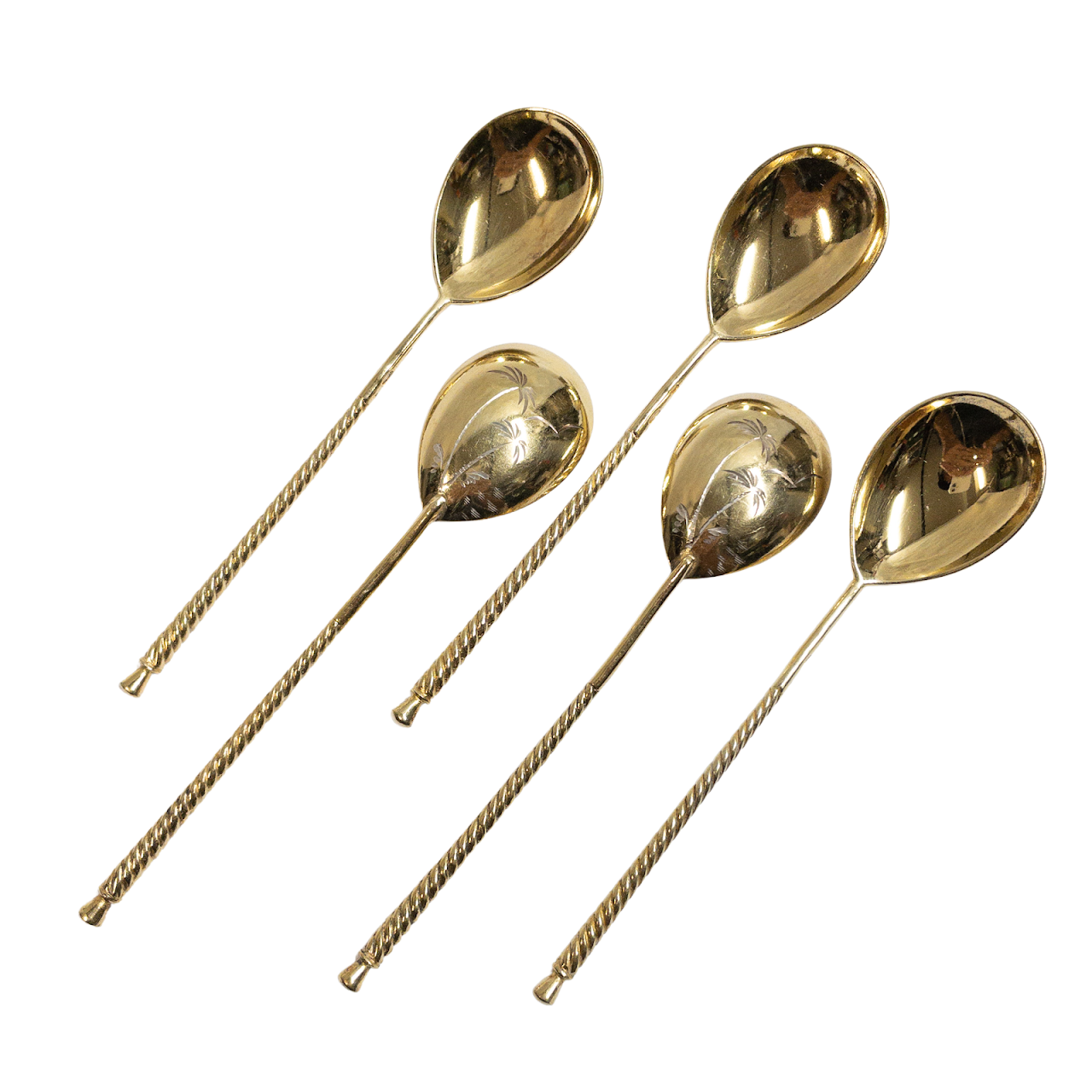 875 Silver Twist Handle Spoon Set