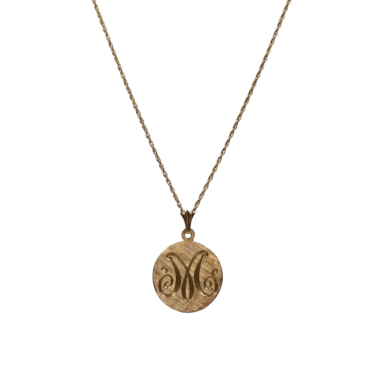 14K Gold Monogram Disc Pendant