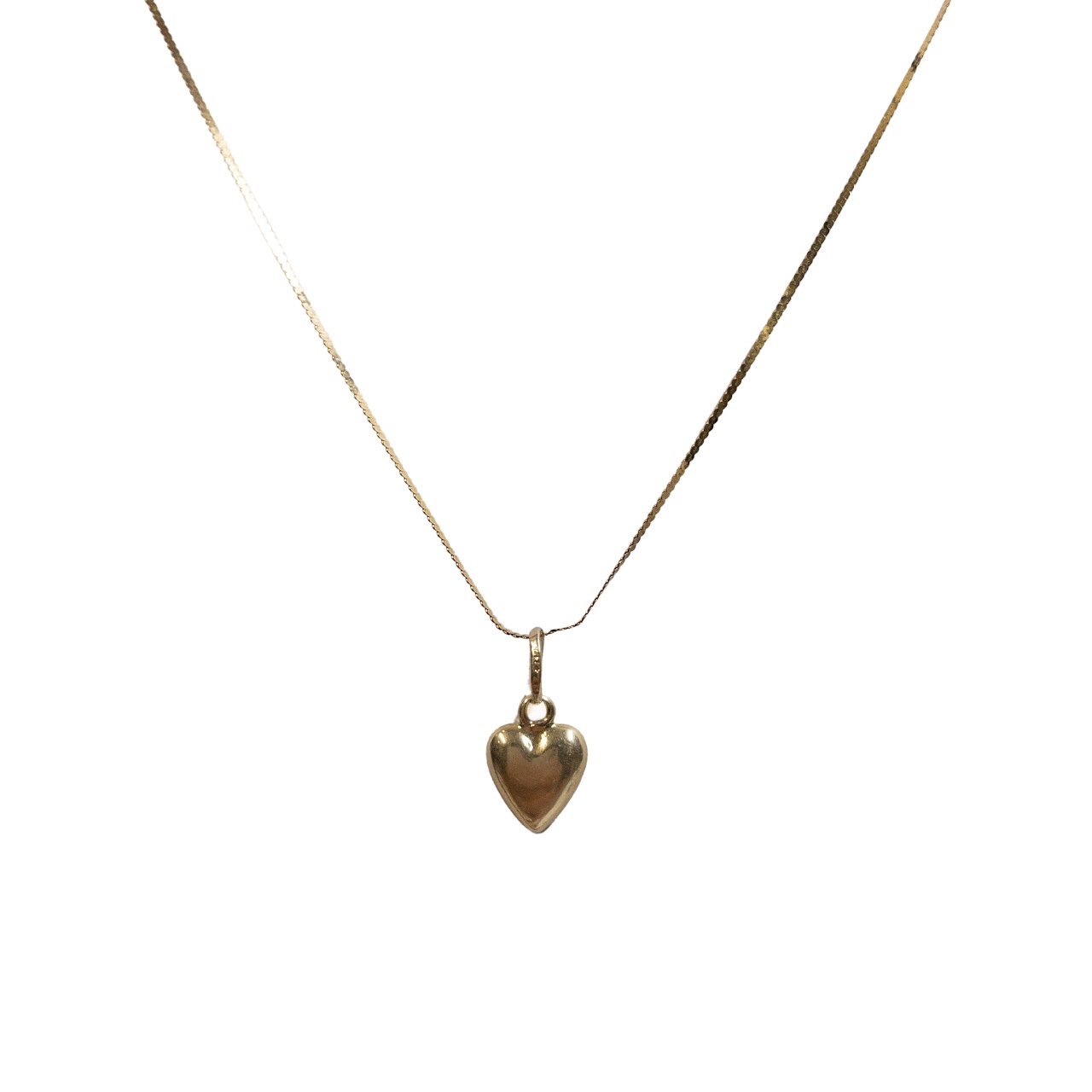 14K Gold Puffed Heart Pendant