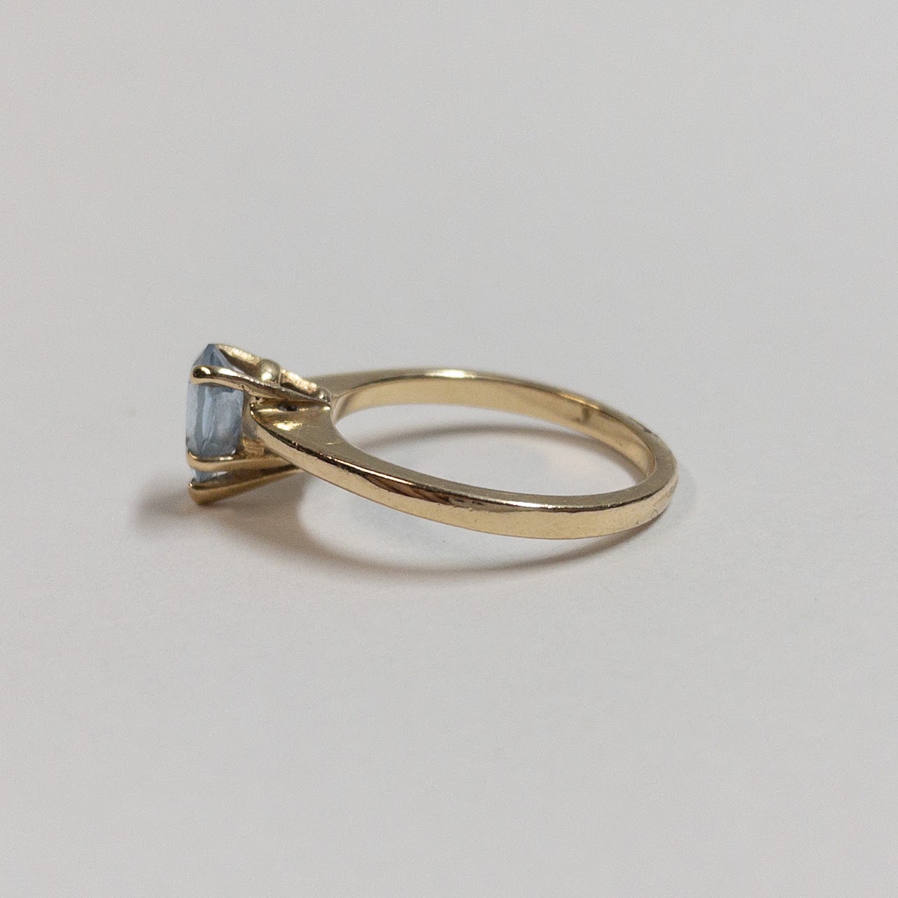 14K Gold Blue Stone Ring