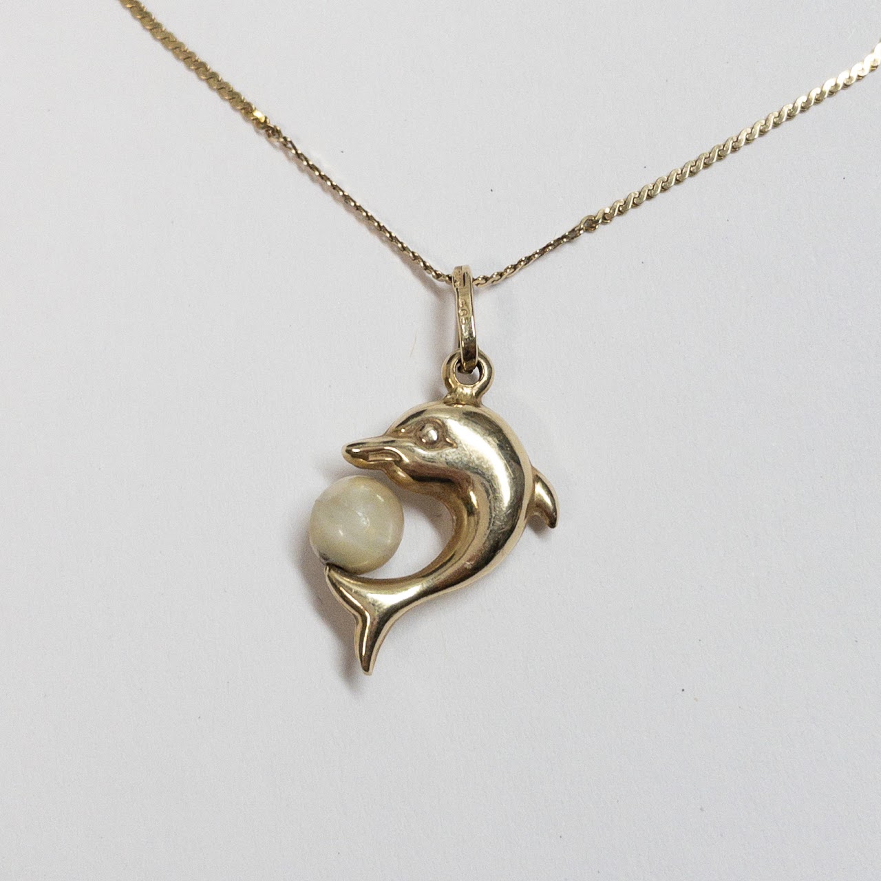 14K Gold Dolphin Pendant