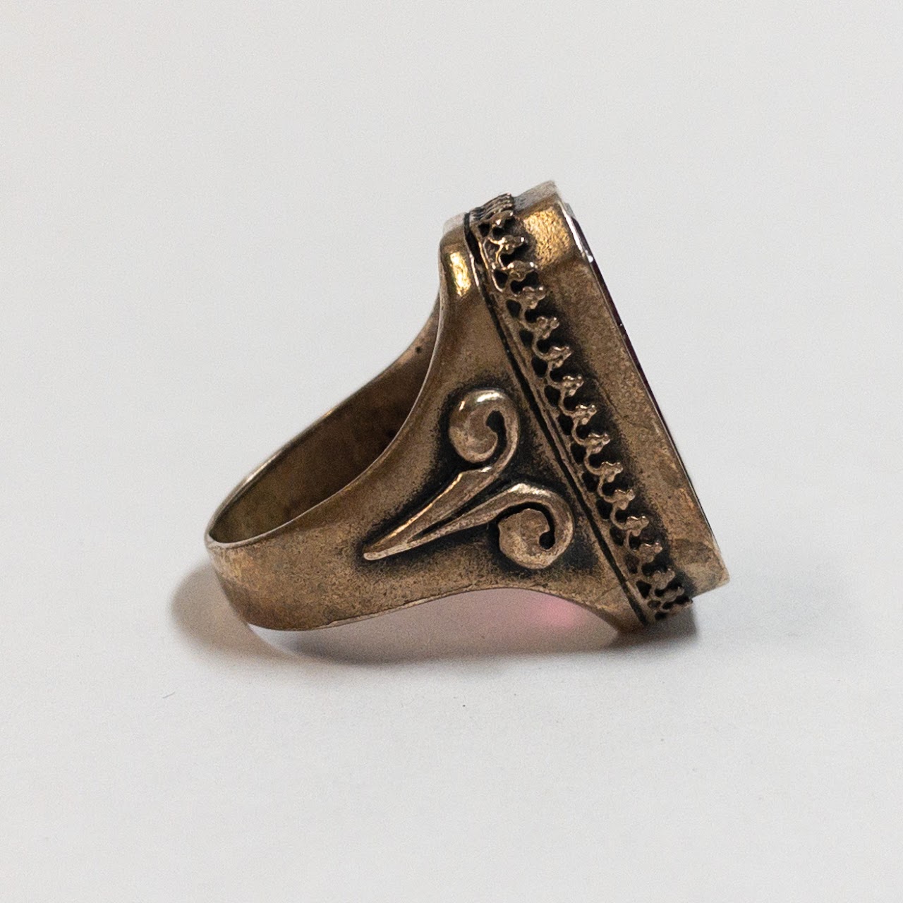 10K Gold Carved Intaglio Ring