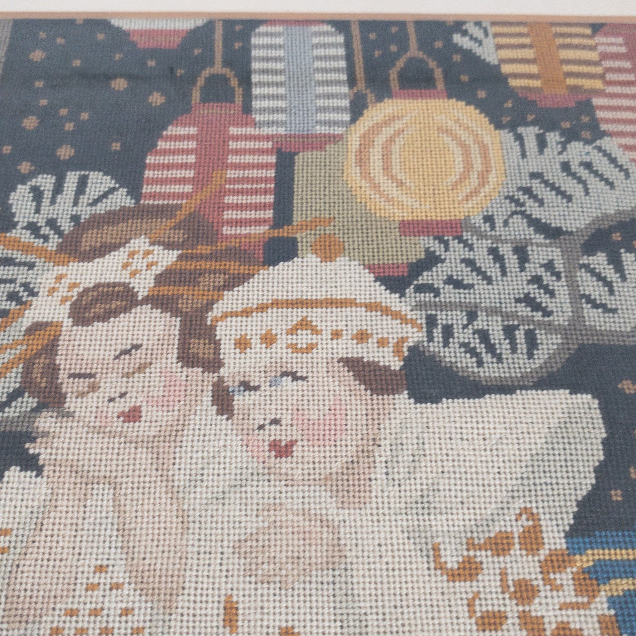 Japanese Geisha Needlepoint Panel