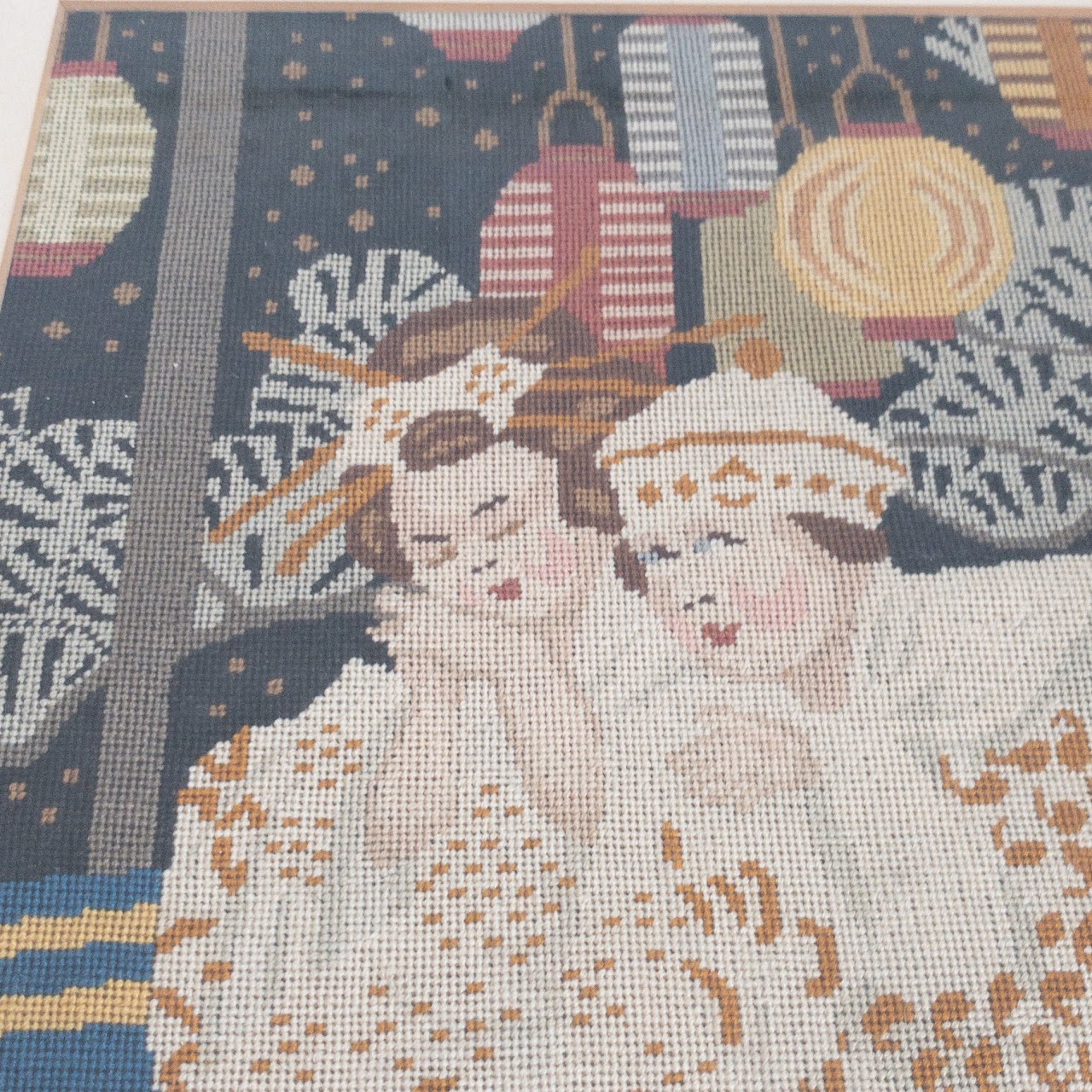 Japanese Geisha Needlepoint Panel