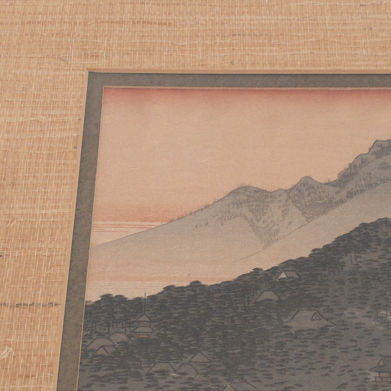 Japanese Mountainscape Signed Woodblock Print