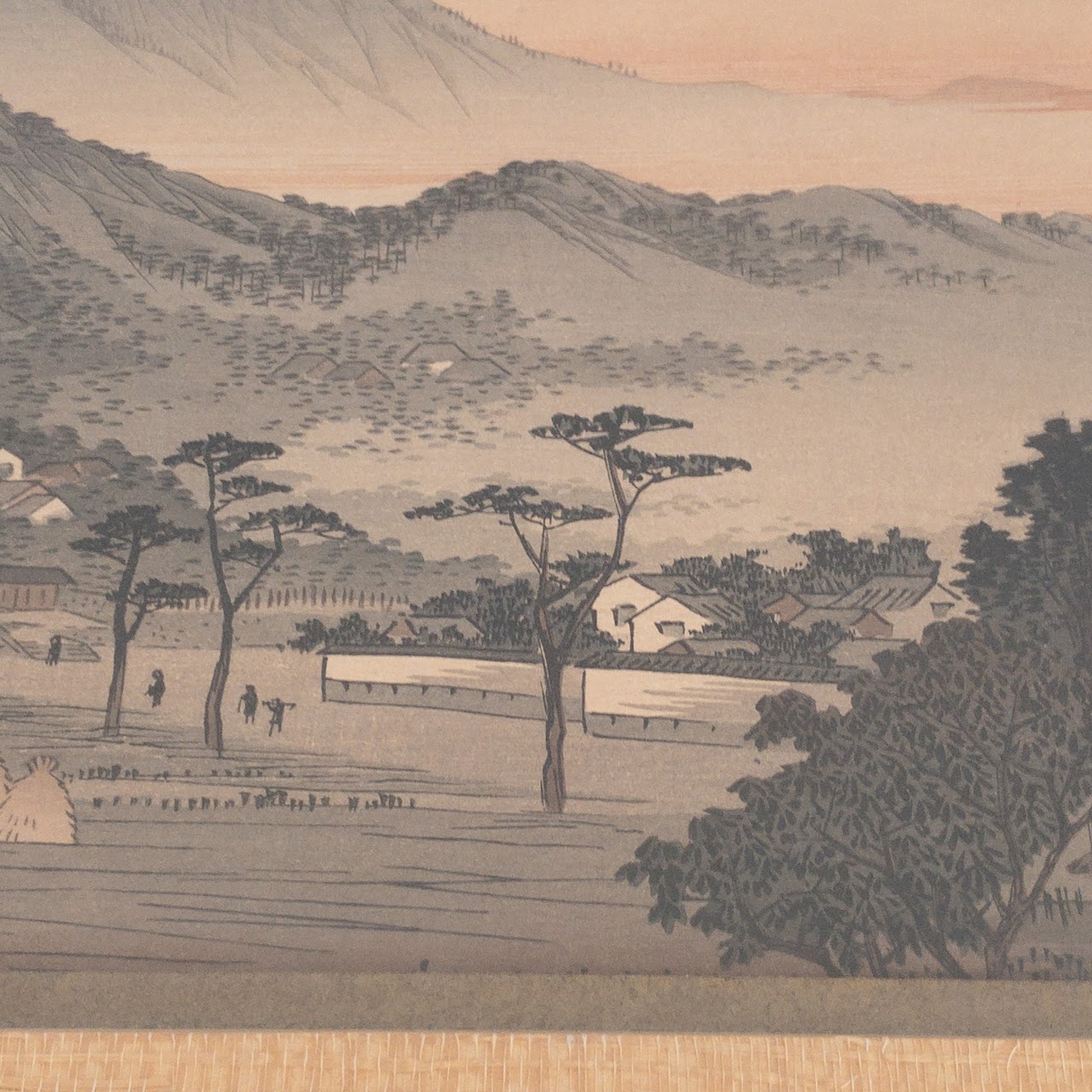 Japanese Mountainscape Signed Woodblock Print