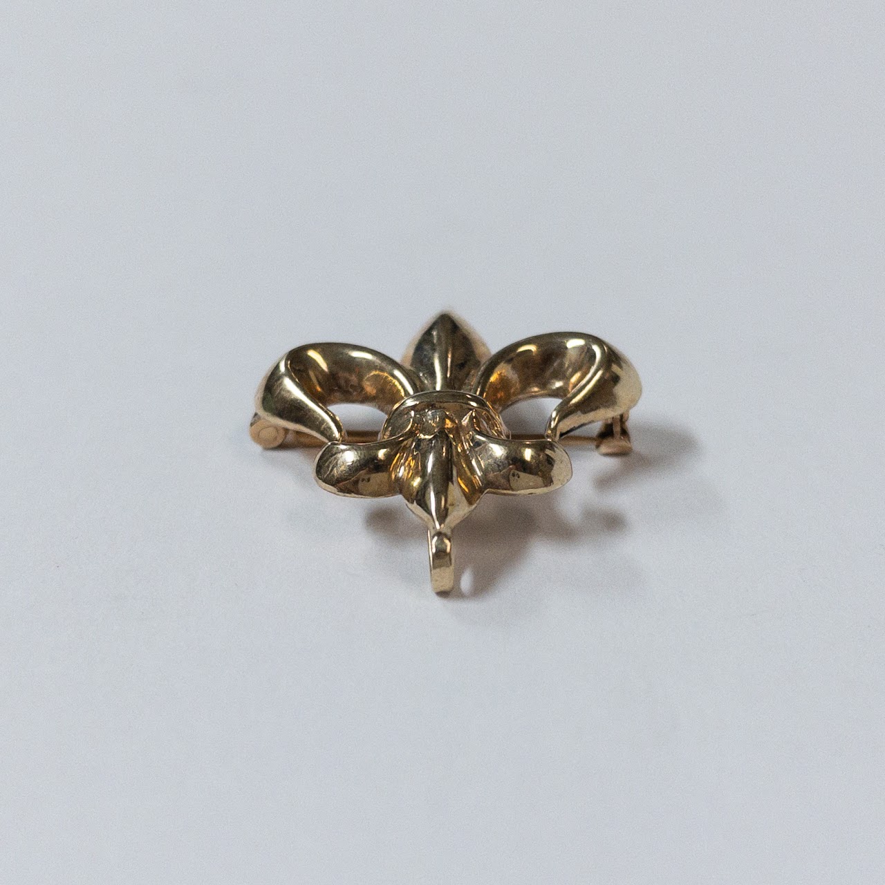 10K Gold Fleur-de-Lis Convertible Brooch