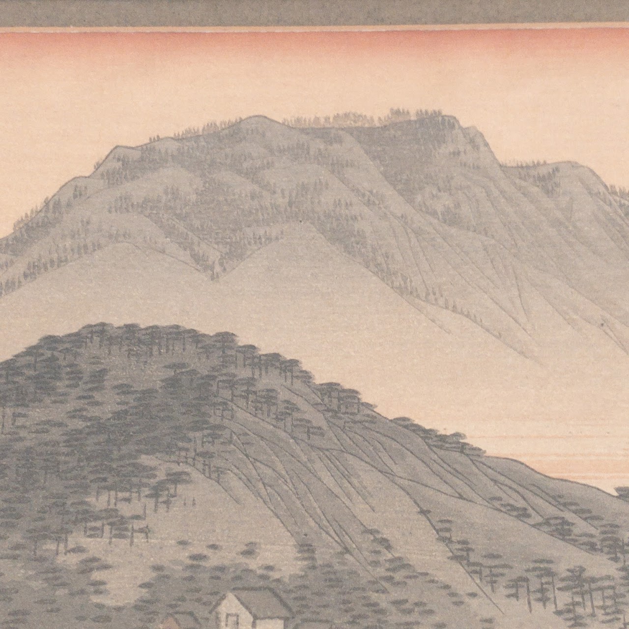 Japanese Mountainscape Signed Woodblock Print