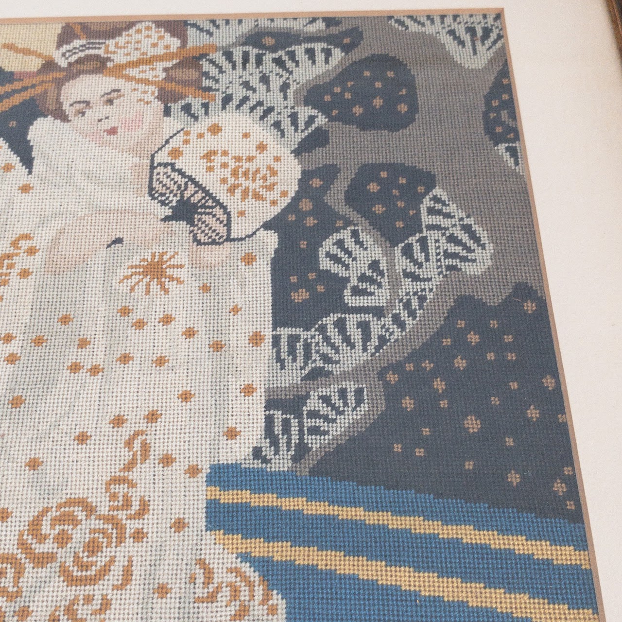 Japanese Geisha Needlepoint Panel