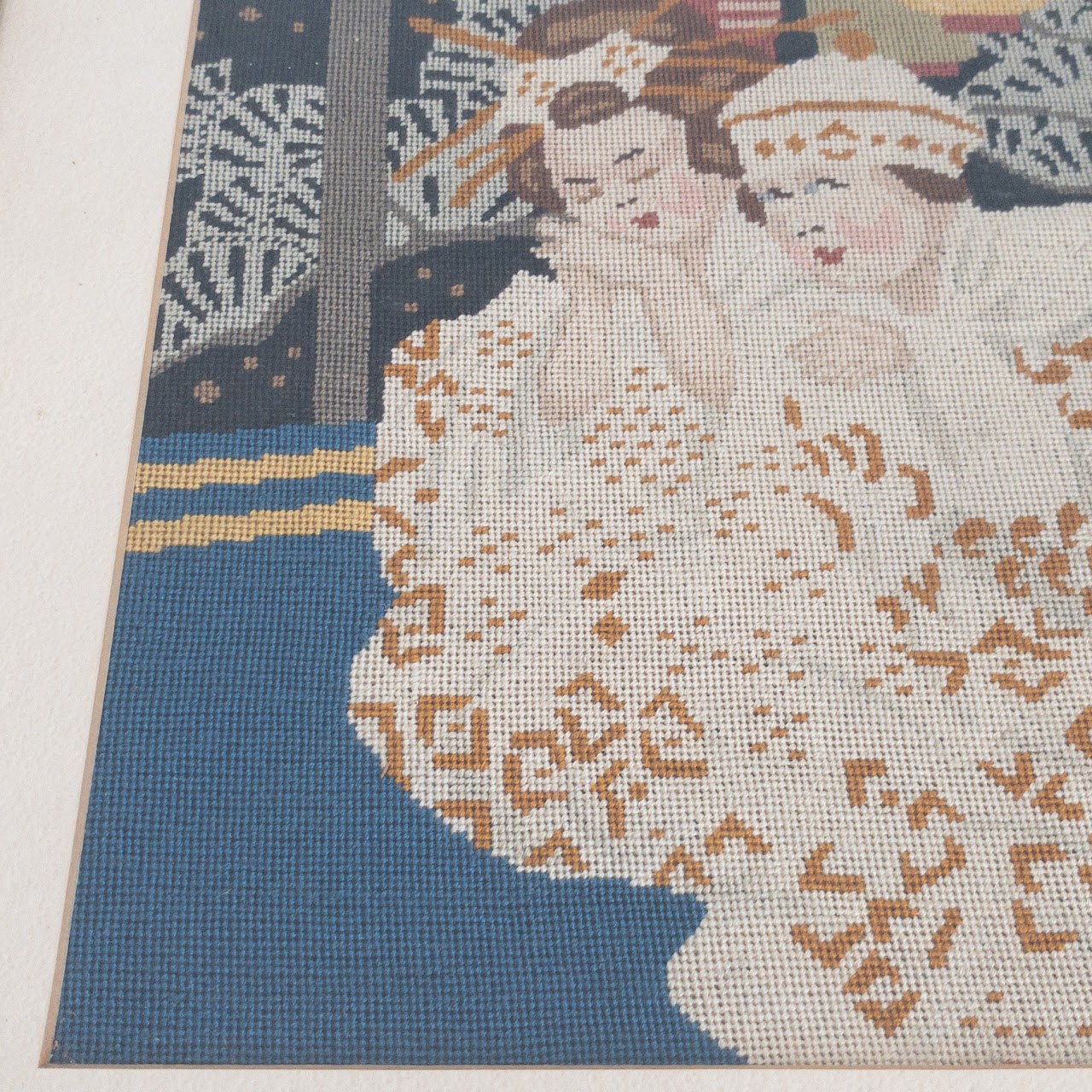 Japanese Geisha Needlepoint Panel