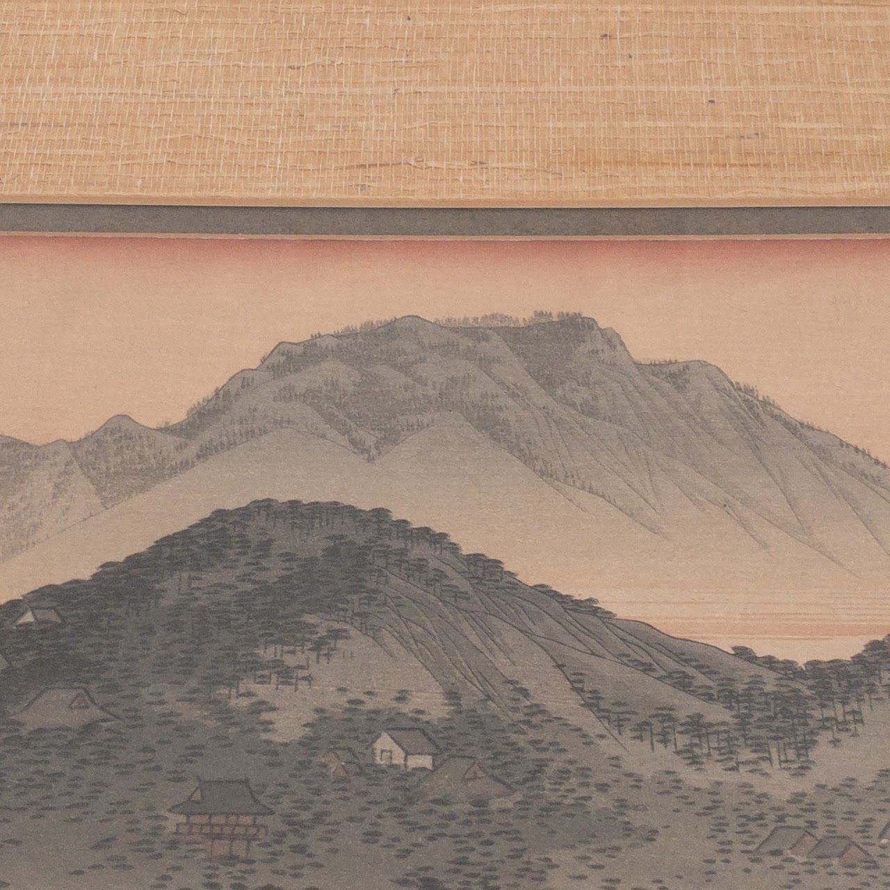 Japanese Mountainscape Signed Woodblock Print