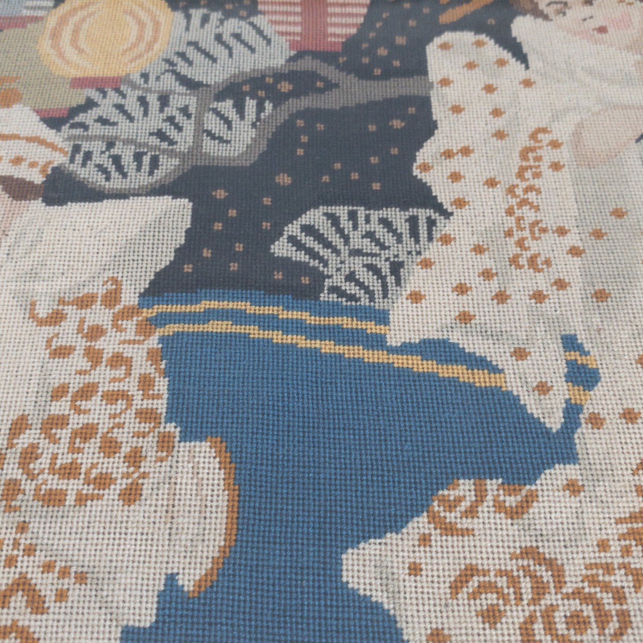 Japanese Geisha Needlepoint Panel