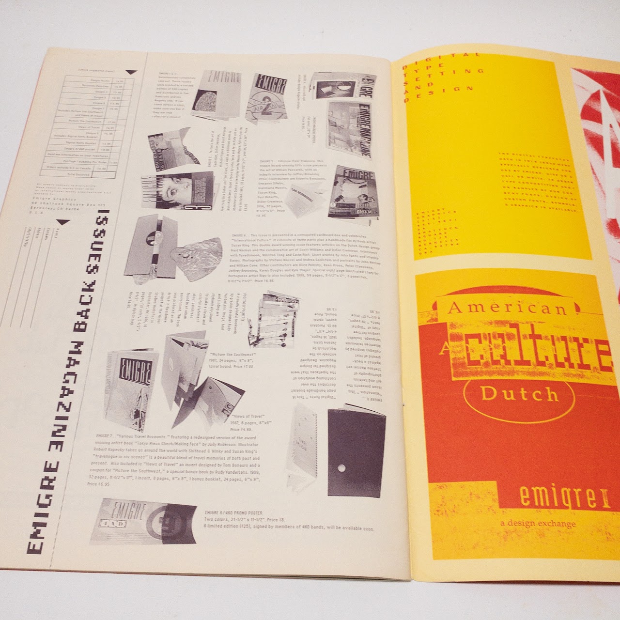 Emigre #9 4AD 1988 Limited Edition Magazine