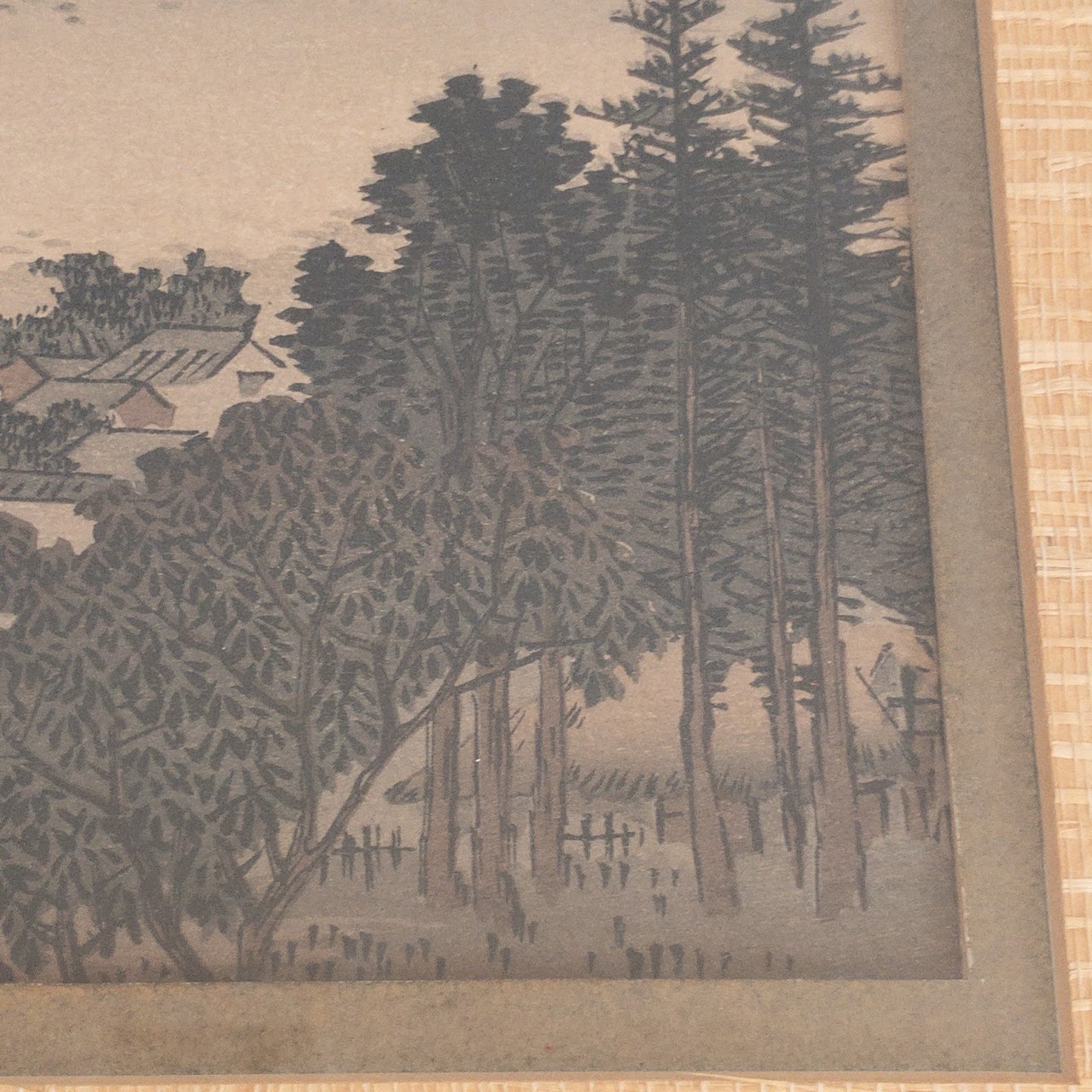 Japanese Mountainscape Signed Woodblock Print