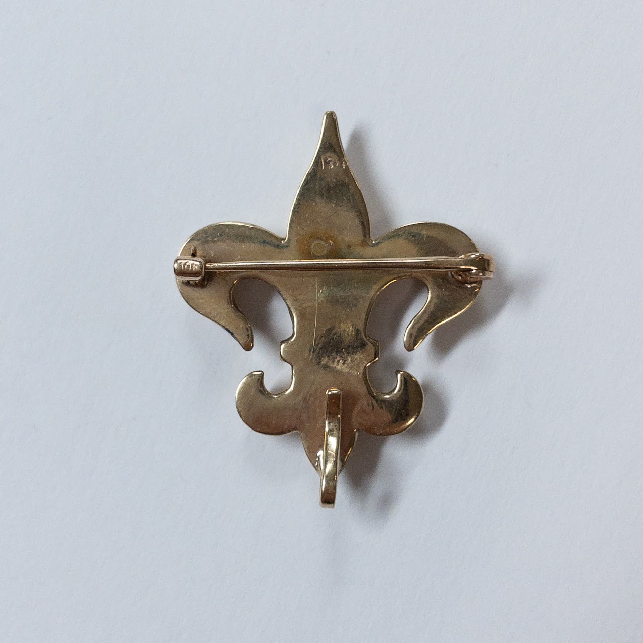 10K Gold Fleur-de-Lis Convertible Brooch