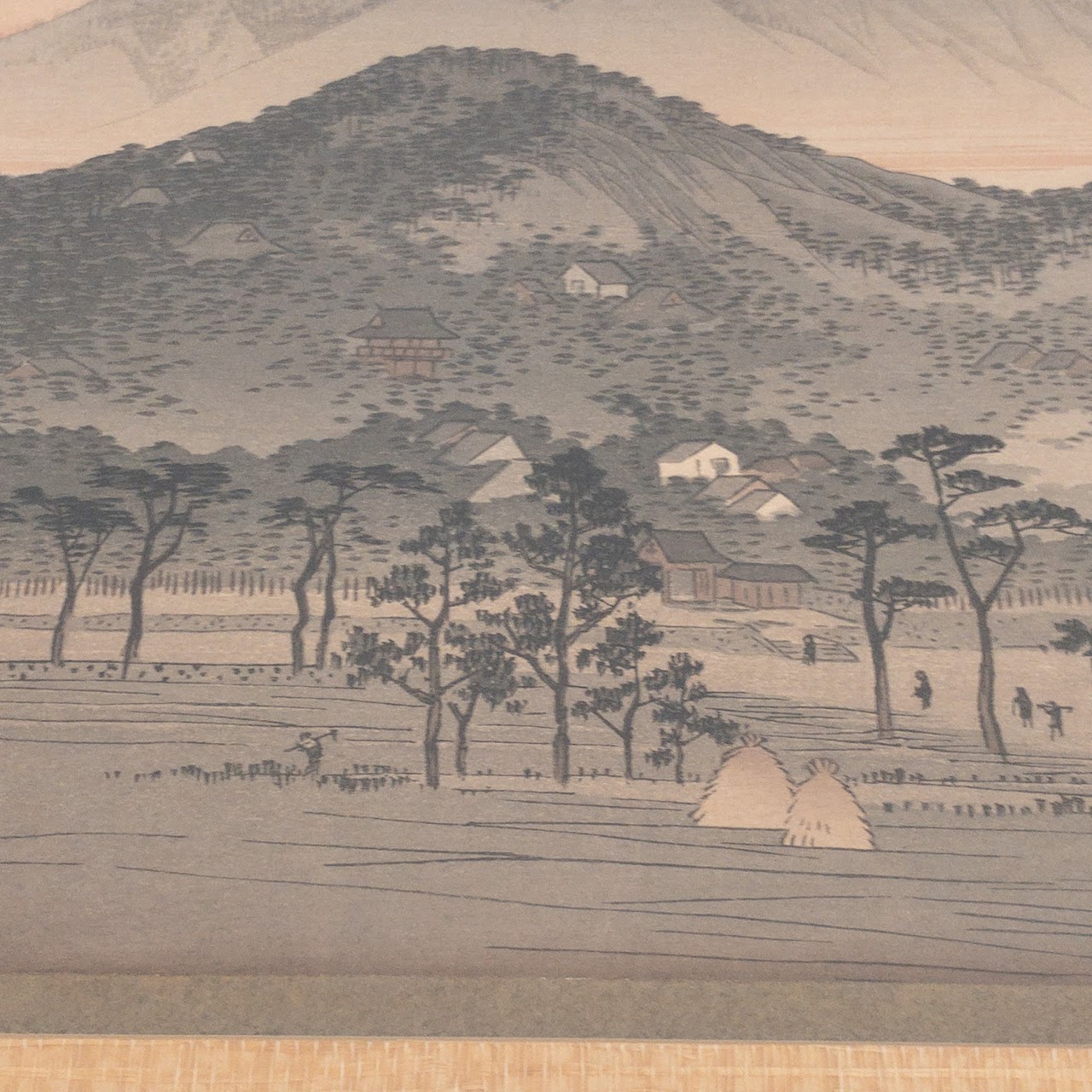 Japanese Mountainscape Signed Woodblock Print