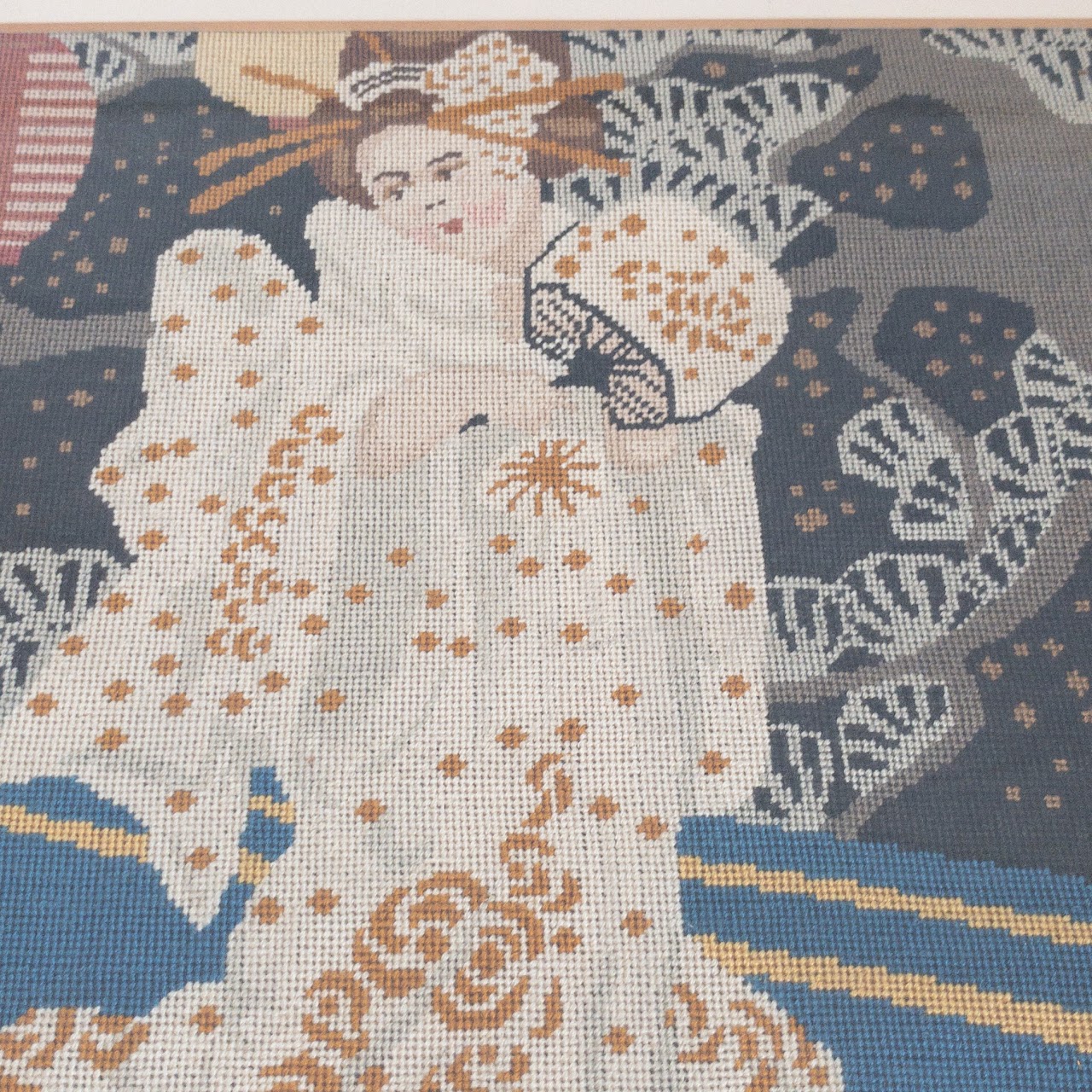 Japanese Geisha Needlepoint Panel