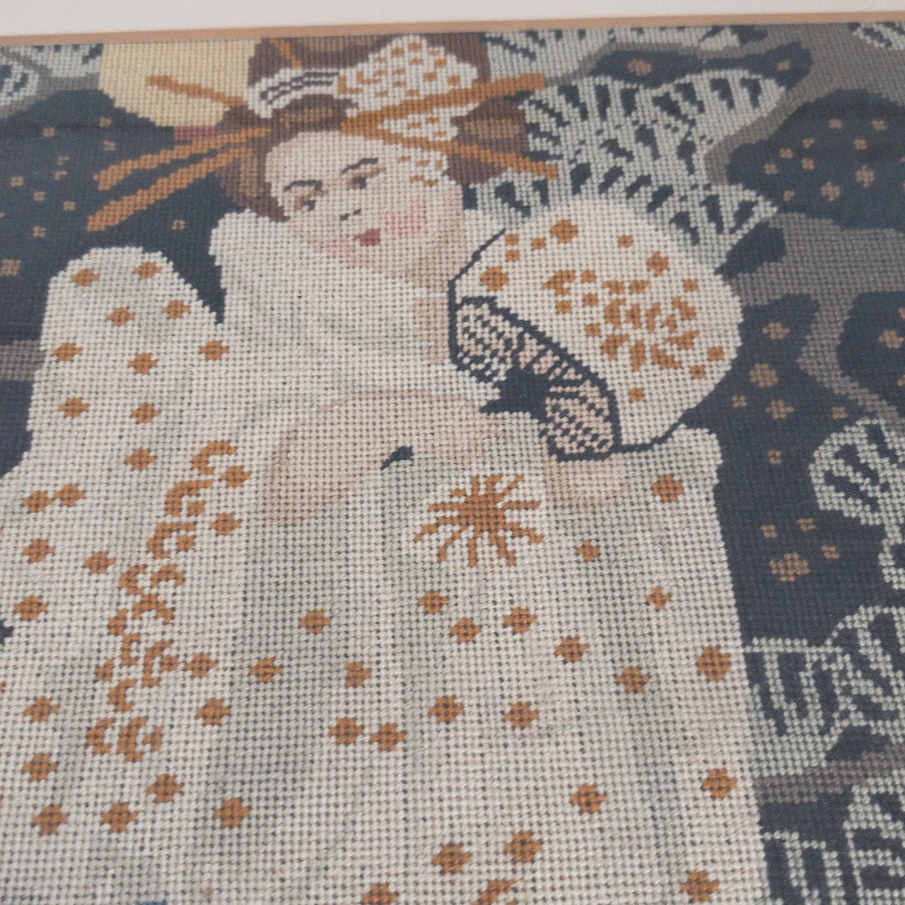 Japanese Geisha Needlepoint Panel