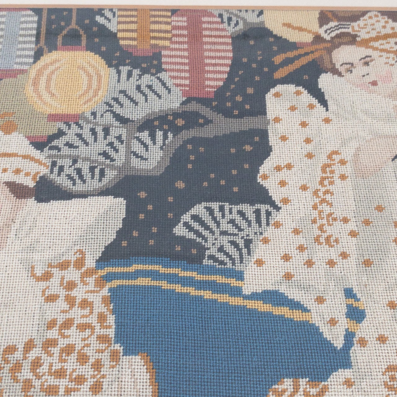 Japanese Geisha Needlepoint Panel