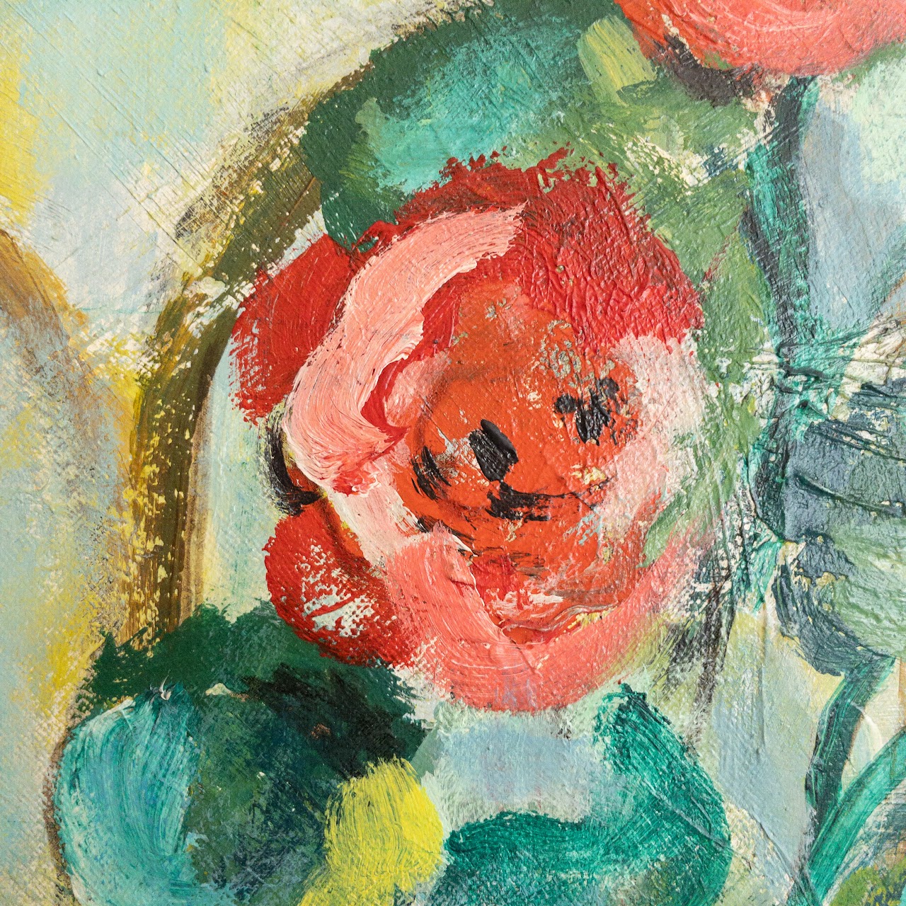 Laval Signed Rose Still Life Painting