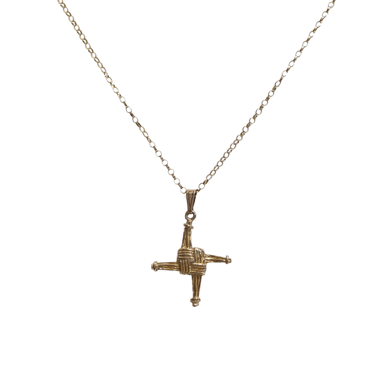 9K Gold Cross of St. Brigitte Necklace
