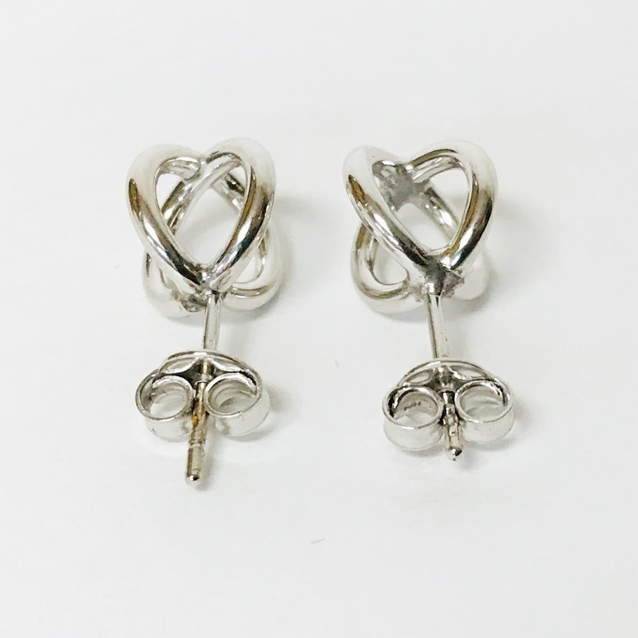 10K White Gold Geometric Earrings