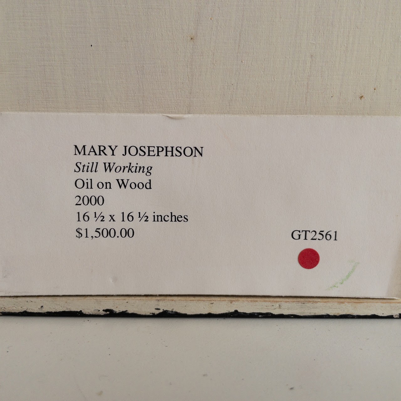 Mary Josephson 'Still Working' Signed Oil Painting