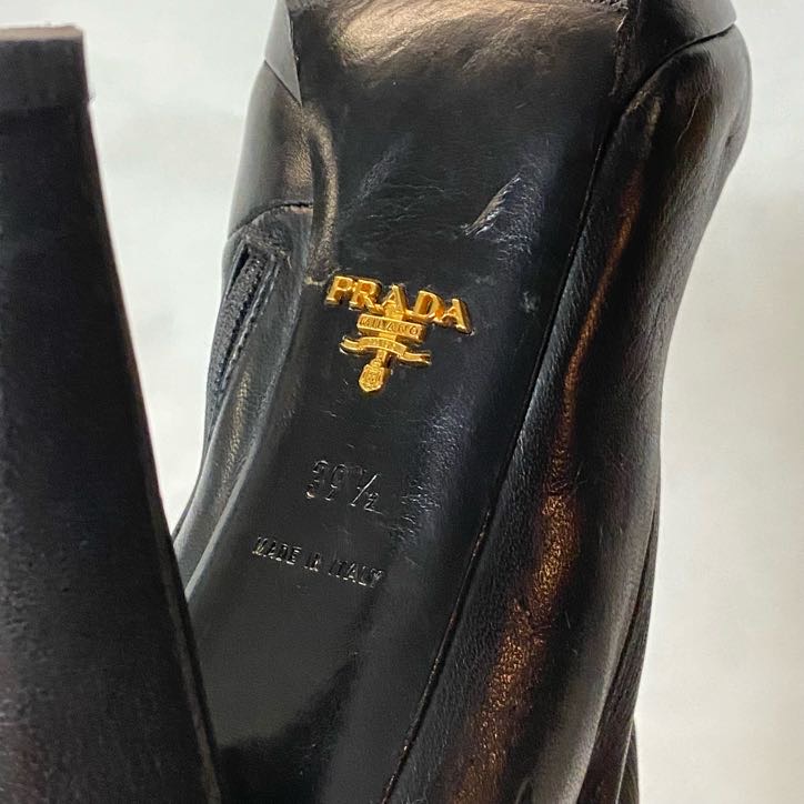 Prada Calf Height High Heel Boots