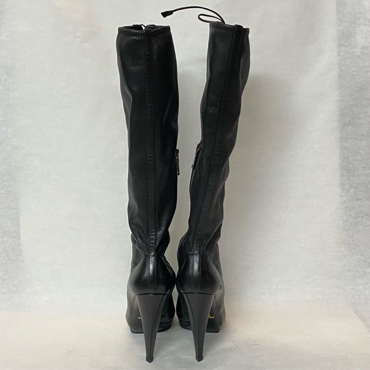 Prada Calf Height High Heel Boots