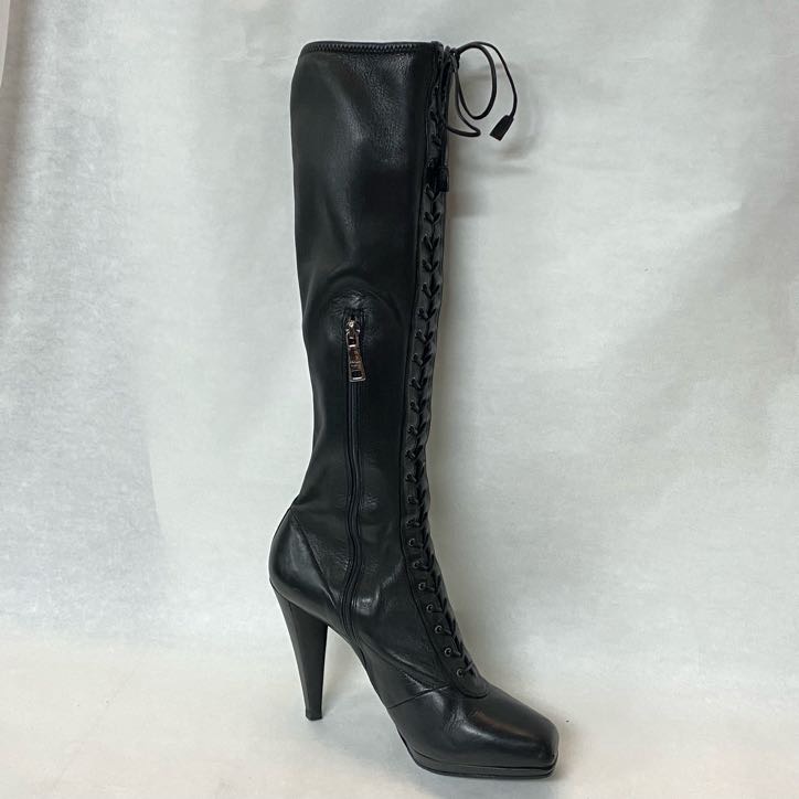 Prada Calf Height High Heel Boots