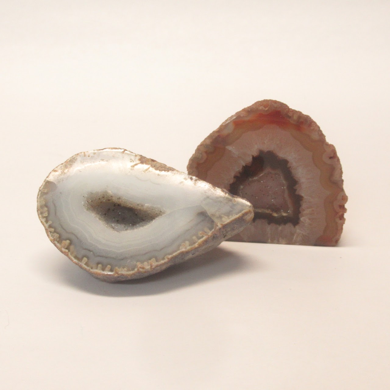 Agate Geode Specimen Pair