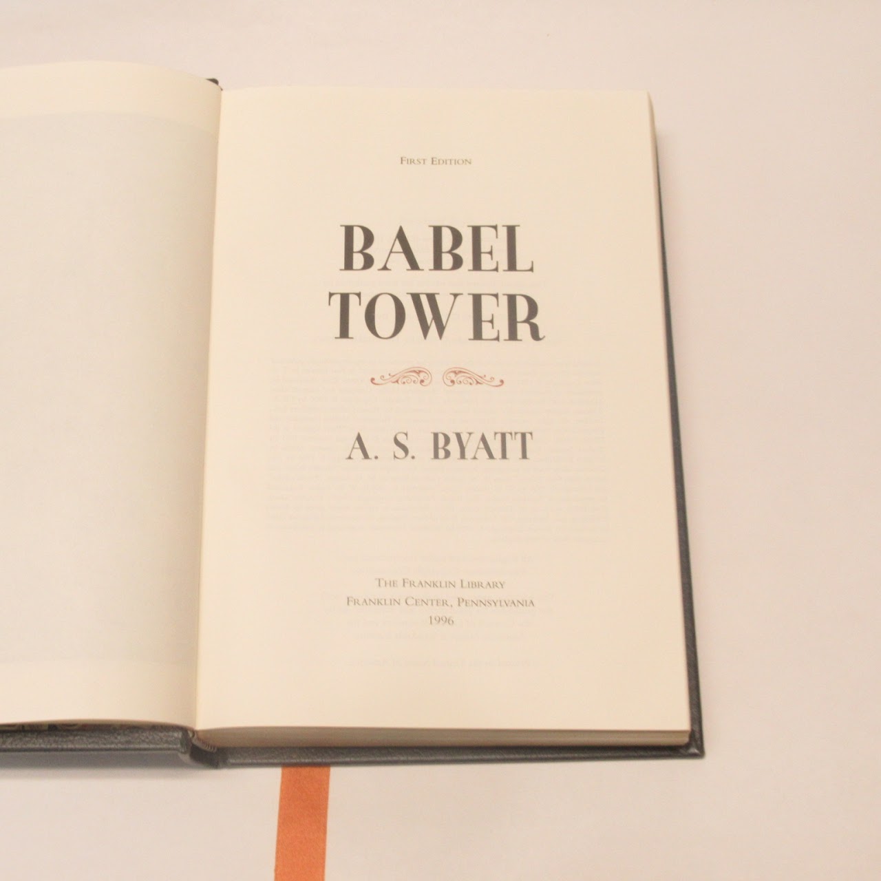 A.S. Byatt SIGNED Babel Tower Book