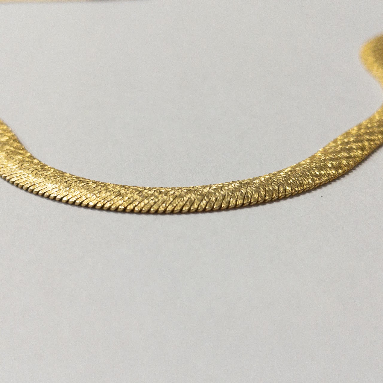 Sterling Silver Vermeil Herringbone Necklace