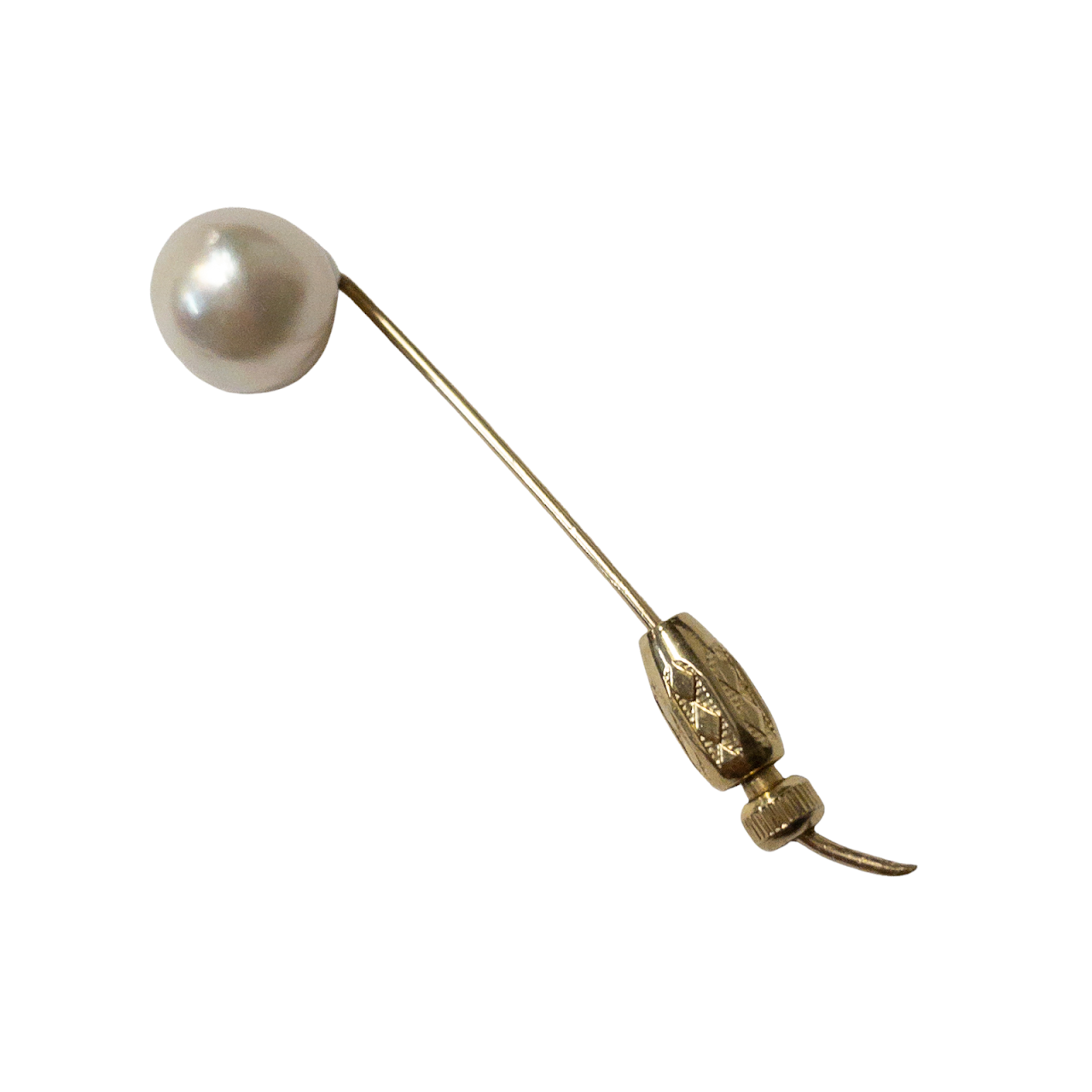 14K Gold & Pearl Stick Pin NEEDS REPAIR