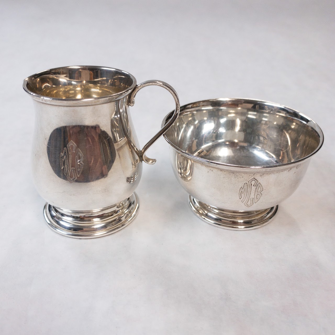 Tiffany & Co. Sterling Silver Small Creamer and Sugar Bowl Pair