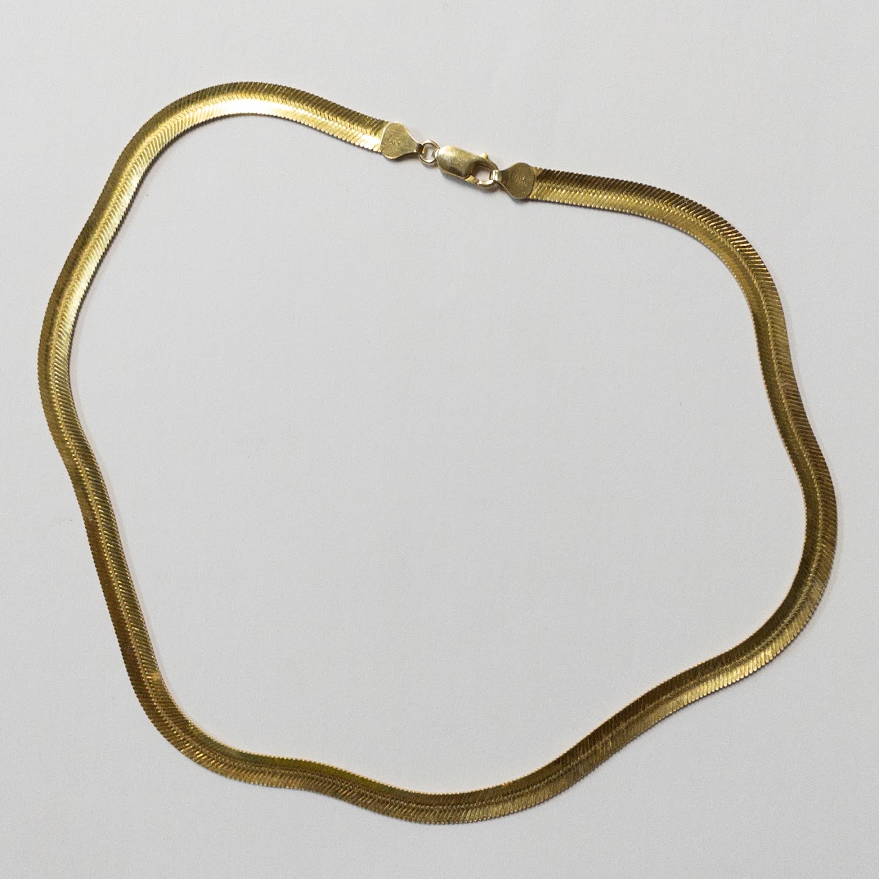 Sterling Silver Vermeil Herringbone Necklace