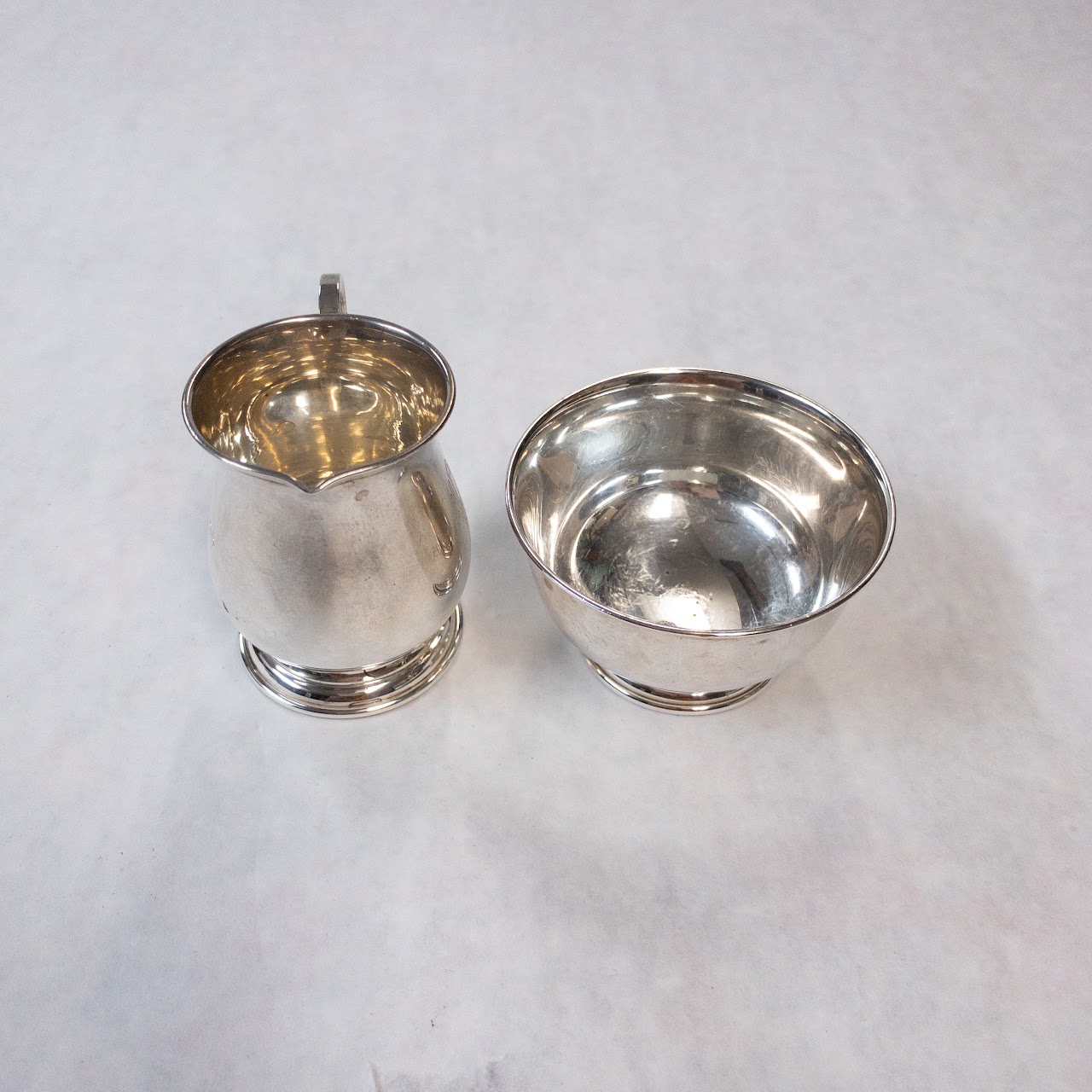 Tiffany & Co. Sterling Silver Small Creamer and Sugar Bowl Pair